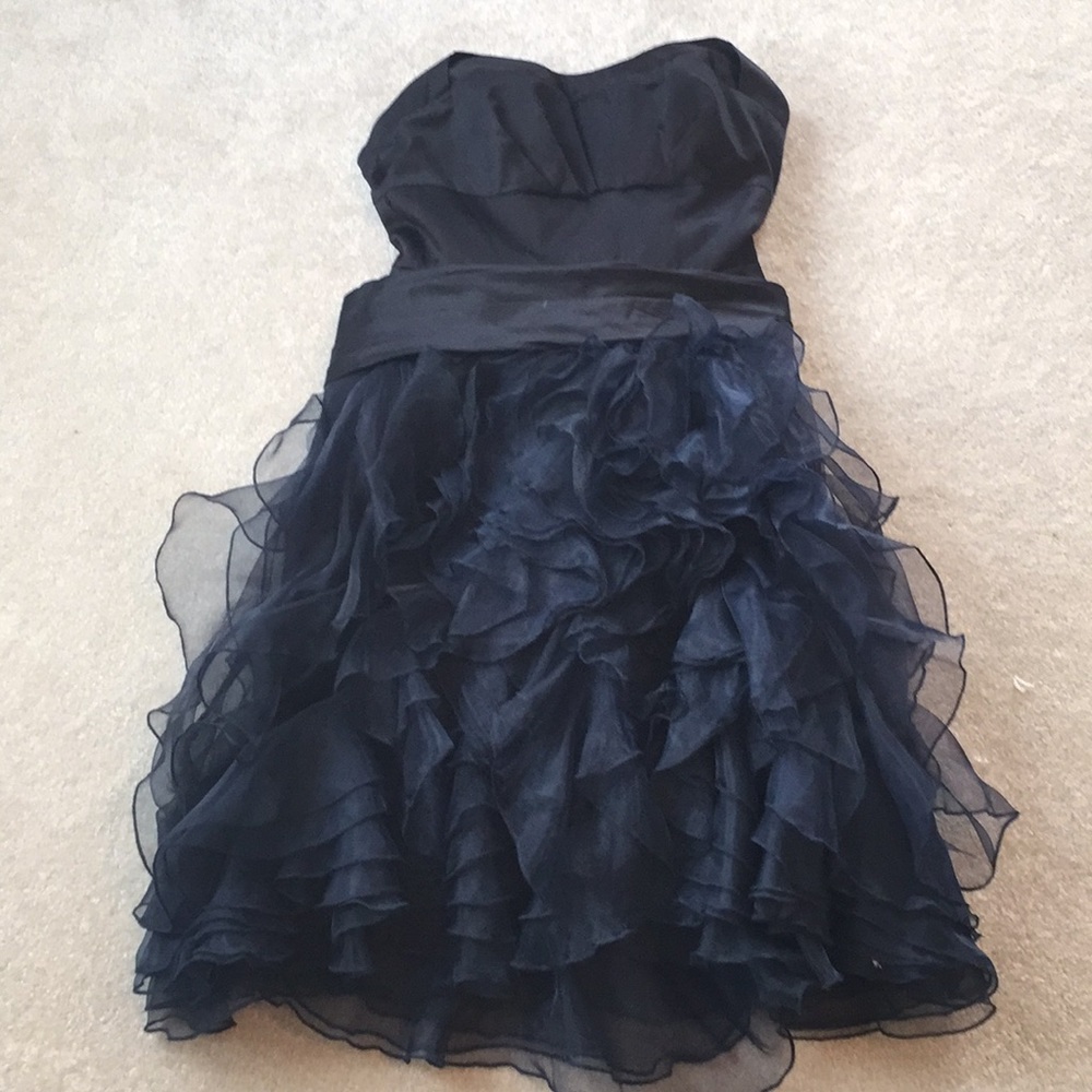 Strapless dress with overskirt